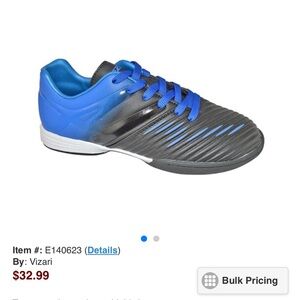 11.5 kids Vizari Indoor Soccer cleats blue/black
